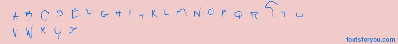 Raw Font – Blue Fonts on Pink Background