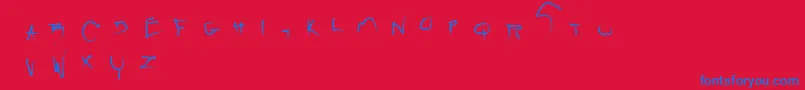 フォントRaw – 赤い背景に青い文字