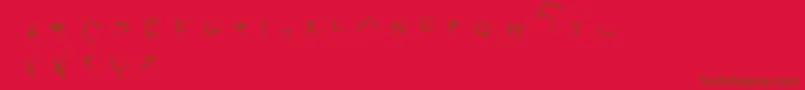 フォントRaw – 赤い背景に茶色の文字