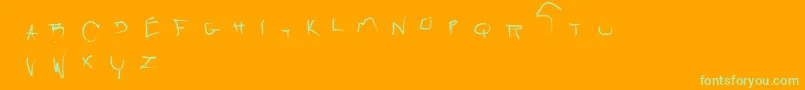 Raw Font – Green Fonts on Orange Background
