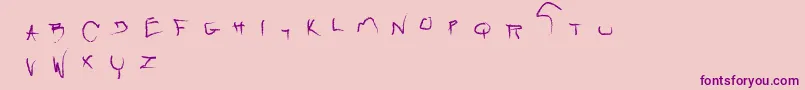 Raw Font – Purple Fonts on Pink Background