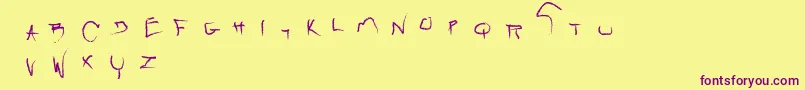 Raw Font – Purple Fonts on Yellow Background