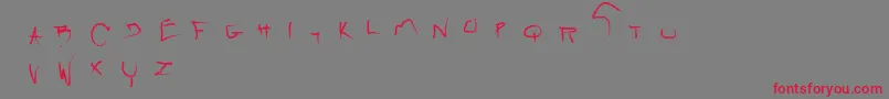 Raw-Schriftart – Rote Schriften auf grauem Hintergrund