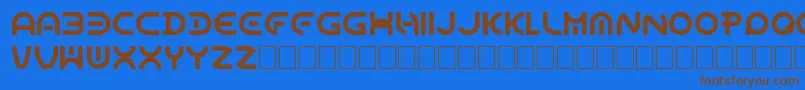フォントDomeCircle – 茶色の文字が青い背景にあります。