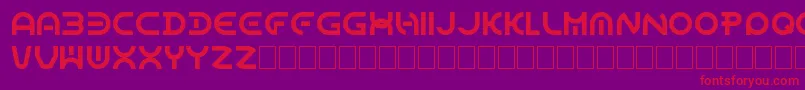 DomeCircle-Schriftart – Rote Schriften auf violettem Hintergrund