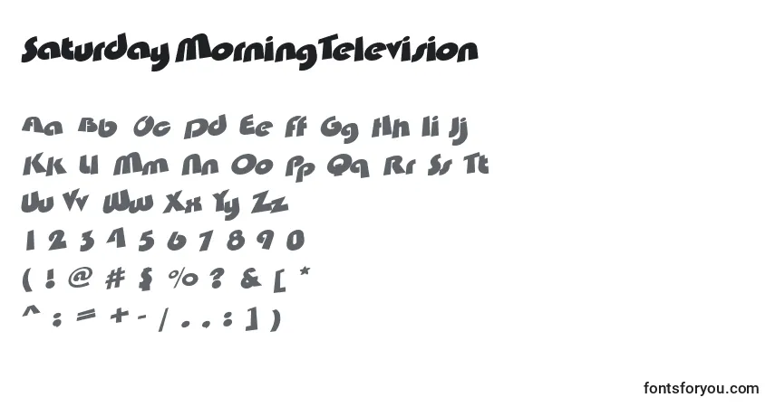 A fonte SaturdayMorningTelevision – alfabeto, números, caracteres especiais