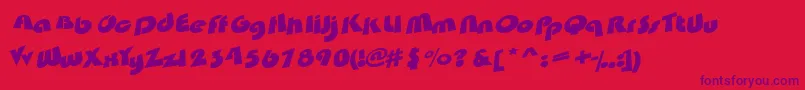 Czcionka SaturdayMorningTelevision – fioletowe czcionki na czerwonym tle