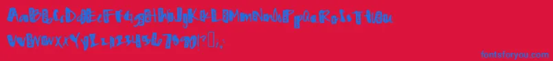Police Zigzaggedzig – polices bleues sur fond rouge