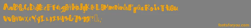 Zigzaggedzig-Schriftart – Orangefarbene Schriften auf grauem Hintergrund