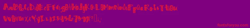 Zigzaggedzig Font – Red Fonts on Purple Background