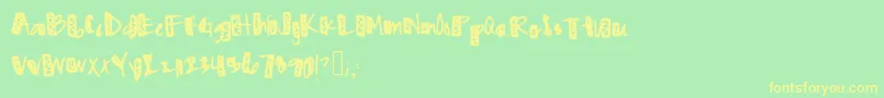 Zigzaggedzig Font – Yellow Fonts on Green Background