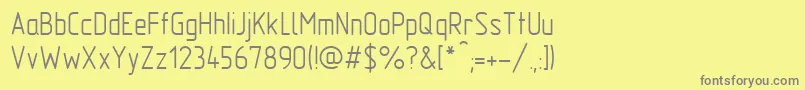 フォントGost2.30481TypeA – 黄色の背景に灰色の文字