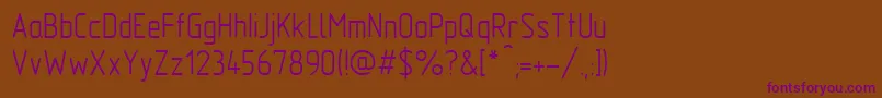 フォントGost2.30481TypeA – 紫色のフォント、茶色の背景
