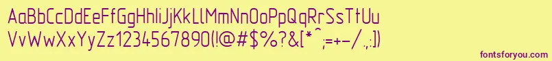 Gost2.30481TypeA-fontti – violetit fontit keltaisella taustalla