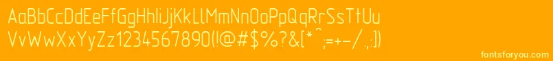 Gost2.30481TypeA-fontti – keltaiset fontit oranssilla taustalla