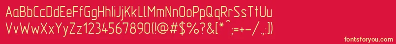 Gost2.30481TypeA-fontti – keltaiset fontit punaisella taustalla