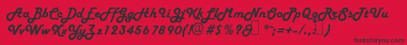 H652ScriptRegular Font – Black Fonts on Red Background