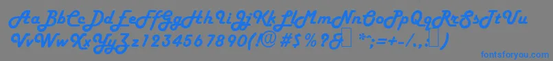 フォントH652ScriptRegular – 灰色の背景に青い文字