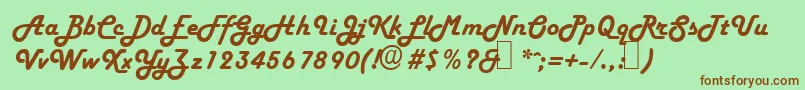 H652ScriptRegular Font – Brown Fonts on Green Background