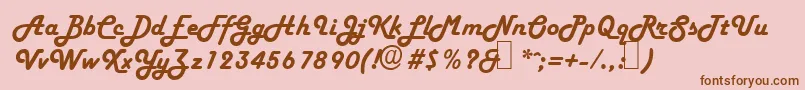 H652ScriptRegular Font – Brown Fonts on Pink Background