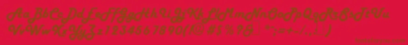 H652ScriptRegular Font – Brown Fonts on Red Background