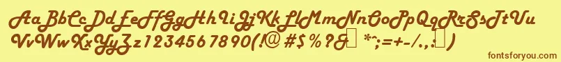 H652ScriptRegular Font – Brown Fonts on Yellow Background