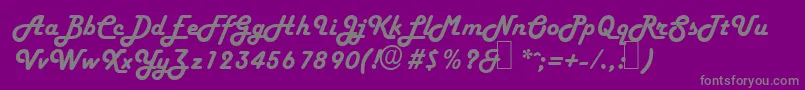 H652ScriptRegular Font – Gray Fonts on Purple Background