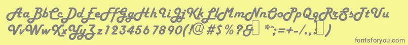 H652ScriptRegular Font – Gray Fonts on Yellow Background