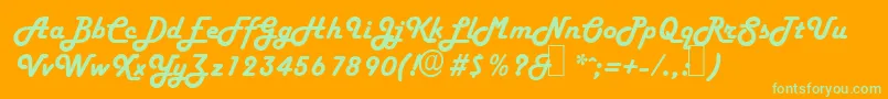 H652ScriptRegular Font – Green Fonts on Orange Background