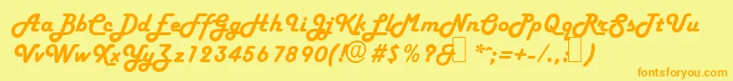 H652ScriptRegular Font – Orange Fonts on Yellow Background