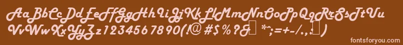 H652ScriptRegular Font – Pink Fonts on Brown Background