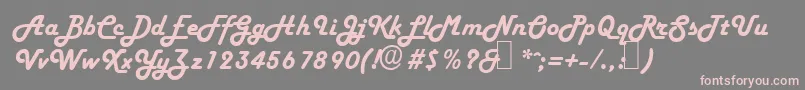 H652ScriptRegular Font – Pink Fonts on Gray Background