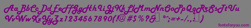 Czcionka H652ScriptRegular – fioletowe czcionki na szarym tle