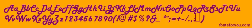 H652ScriptRegular Font – Purple Fonts on Orange Background
