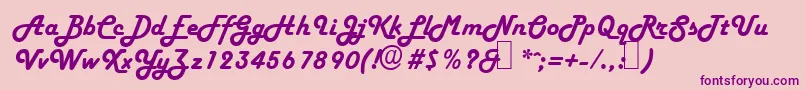 H652ScriptRegular Font – Purple Fonts on Pink Background