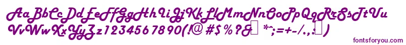 H652ScriptRegular Font – Purple Fonts on White Background