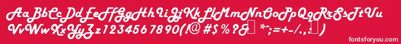 Czcionka H652ScriptRegular – białe czcionki na czerwonym tle