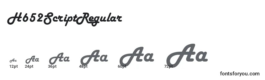 H652ScriptRegular Font Sizes