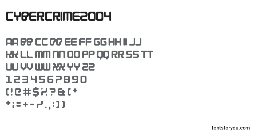 Czcionka Cybercrime2004 – alfabet, cyfry, specjalne znaki