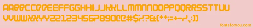 Cybercrime2004-Schriftart – Orangefarbene Schriften auf rosa Hintergrund