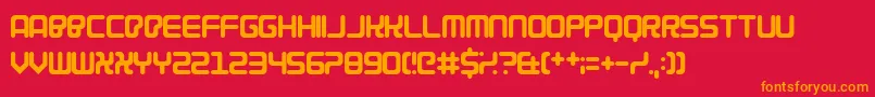 フォントCybercrime2004 – 赤い背景にオレンジの文字