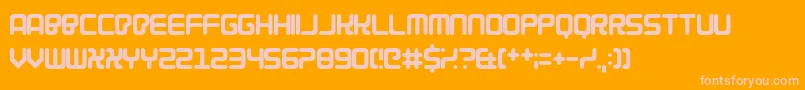 Cybercrime2004-fontti – vaaleanpunaiset fontit oranssilla taustalla