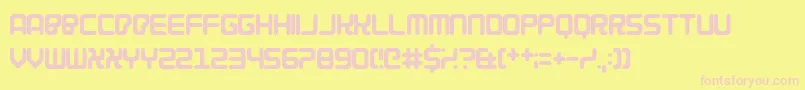 Cybercrime2004-fontti – vaaleanpunaiset fontit keltaisella taustalla