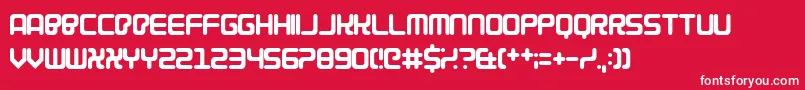 Cybercrime2004-fontti – valkoiset fontit punaisella taustalla