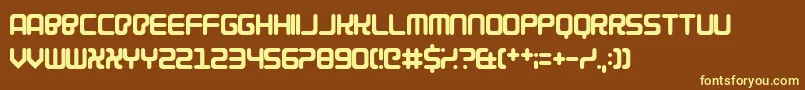 Weitere Informationen zur Cybercrime2004-Schriftart Cybercrime2004-Schriftart – Gelbe Schriften auf braunem Hintergrund