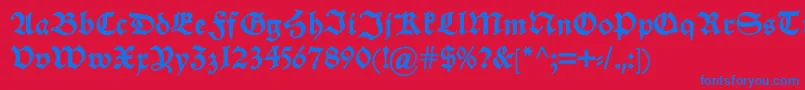 Alteschwabacherdemi Font – Blue Fonts on Red Background