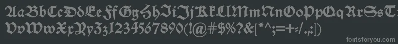 フォントAlteschwabacherdemi – 黒い背景に灰色の文字