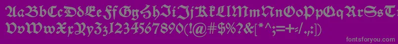 フォントAlteschwabacherdemi – 紫の背景に灰色の文字