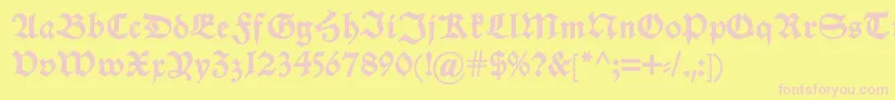 Alteschwabacherdemi Font – Pink Fonts on Yellow Background