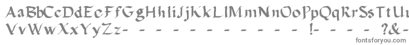 Calligula-fontti – harmaat kirjasimet valkoisella taustalla